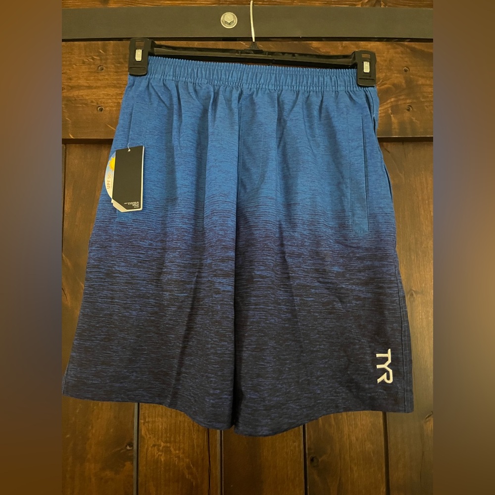 TYR Men’s Blue Gradient Athletic Shorts